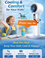 Portable Mini Fan with Digital Display – 100 Speeds, USB Charging & Travel Ready